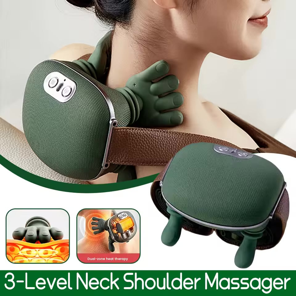 3-Level Smart Neck & Shoulder Massager with Dual Heat Therapy